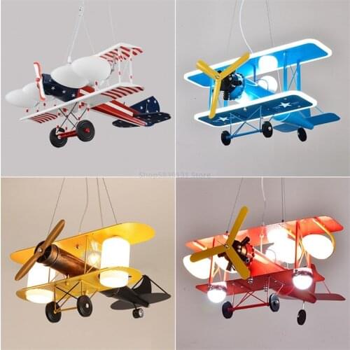 Nordic Modern Airplane Pendant Lights Kids Boys Bedroom LED Hanging Lamp Children Room Lighting Fixtures Cartoon Decor Luminaire