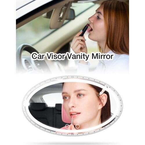 Universal LED Car Interior Mirror Touch Switch Makeup Mirror Sun Visor High Clear Interior HD Mirror Car Accessories