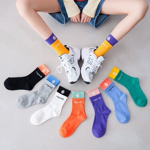 Floral candy socks cute woman kawaii calcetines women meias mulher skarpetki korean style meia calcetas chaussett sock skarpety