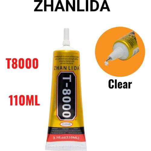 Zhanlida T8000 110ML Clear Contact Cellphone Tablet Repair Adhesive Electronic Components Glue With Precision Applicator Tip