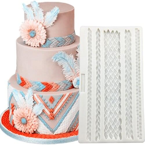 Pearl Rope Weave Texture Silicone Sugarcraft Mold Chocolate Cupcake Baking Fondant Cake Decorating Tools