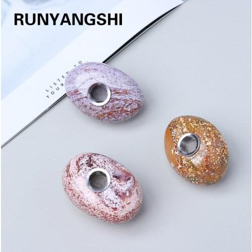 Wholesale! Natural Ocean Jasper Crystal Pipe Cigarette Holder Magic Hand Piece Health Tobacco Smoking Pipe Healing Gift