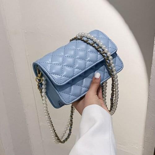 Crossbody Bag Womens 2021 New Pear Chain Car Suture Messenger Bag High-Quality Soft PU Leather Shoulder Bag Fashion Ladies Flap