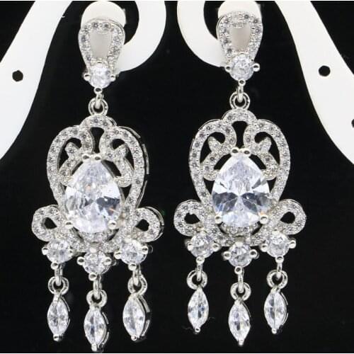 75x25mm Romantic Long Big Butterfly Heavy 14.3g Created Green Peridot CZ Gift For Sister Silver Earrings Wholesale Drop Shipping