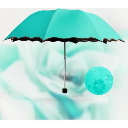 New Sun Umbrella Folding Umbrella Sun Protection UV Men and Women,Color changing umbrella, Encountering water showing flowers
