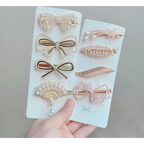 1PCS NEW Pearl Butterfly Duck Hair Clip Maiden Fashion Leaves Flowers Girls Womens HeadWear