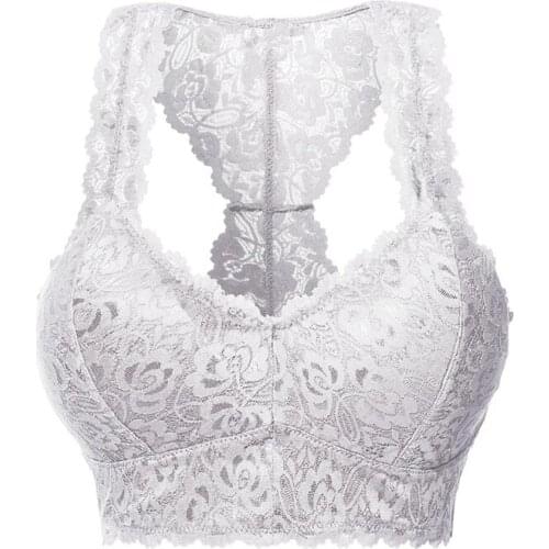Womens Sports Bandeau Bar Solid Sexy Seamless Lace Bra Seamless Bra Top with Front Lace Cover Sports Bra Underwear Lingerie