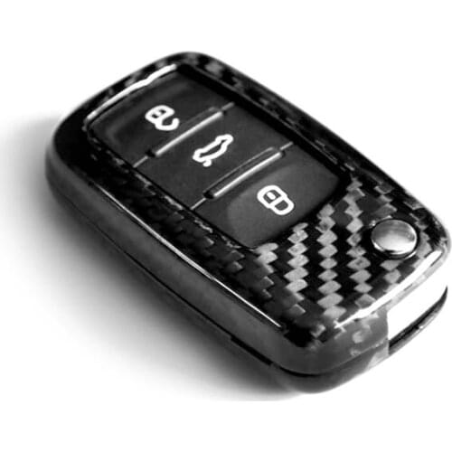 Carbon Car Key Bag Case Key Cover Key for Volkswagen Golf Bora POLO Passat For Skoda Octavia A5 Fabia SEAT Ibiza Leon