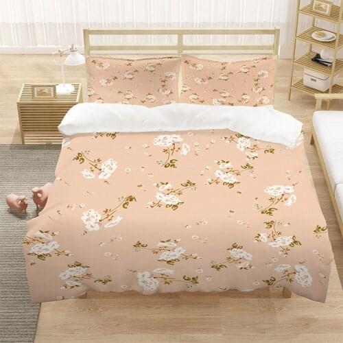 Nordic 3pcs Bedding Sets Queen Size Plant Leaf Floral Plaid Stripe Duvet Cover Pillowcase Double King Set Quilt Cover Bed Sheet