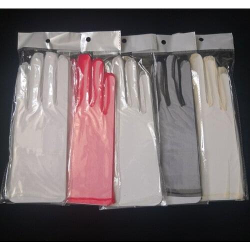 Short Bride Wedding Gloves Beige Short Design Lace Gauze Transparent Women Gloves UV-Proof Summer Women Fishnet Mitten