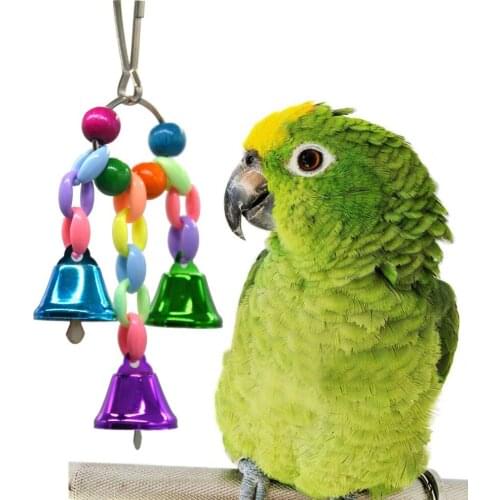 Colorful Parrot Toys Suspension Hanging Bridge Chain Pet Bird Parrot Chew Toys Bird Cage Toys For Parrots Birds Home Decoration