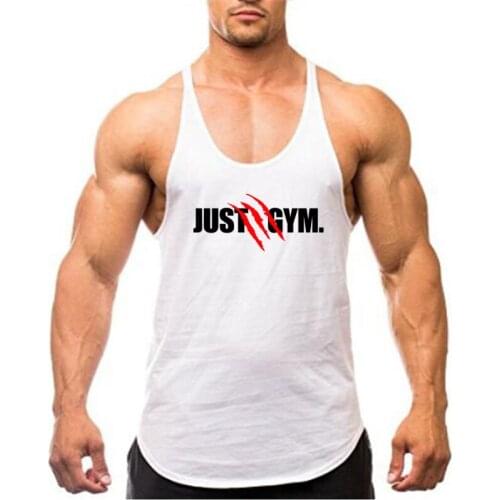 Summer Mens Just Gyms Tank Top Bodybuilding Cotton Sleeveless Brand Fitness Vest Muscle male fashion Leisure Y back Undershirt