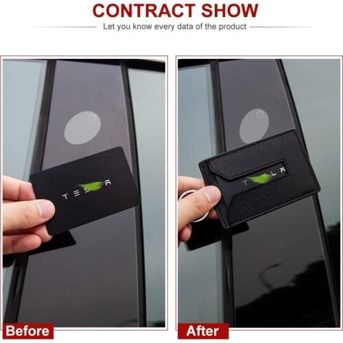 Model Y Car Leather Key Card Holder Protector Cover Key For Tesla Model Y 2021 Accessories Black Key Fob Case Bag Black