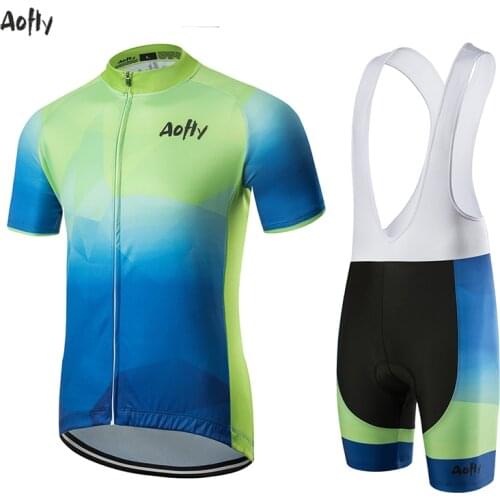Aofly summer 020 mens cycling jersey New cycling shirts mountain bike clothing Downhill tops mtb clothing Cool blue-green style