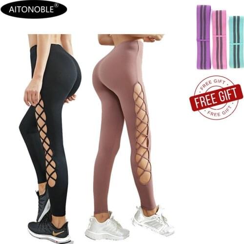 Aitonoble 2020 New Long Yoga Pants Fitnesswear Jumpsiut Ladies Sport Clothes Women Running Pants