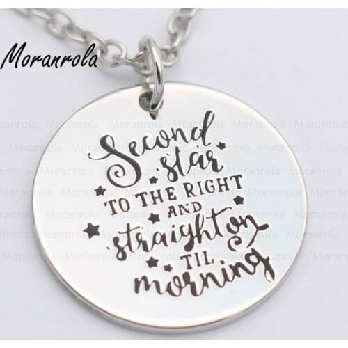 New arried" Second Star to the Right & Straight on till Mornig"Copper necklace Keychain,charm Hand Stamped Jewelry Inspirational