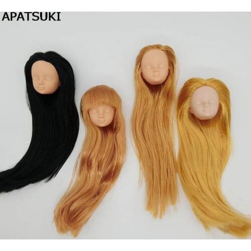 4 Styles Plastic Practice Makeup Doll Head For 11.5" Doll Heads For 1/6 Kurhn BJD Dolls Practicing Without Makeup Heads