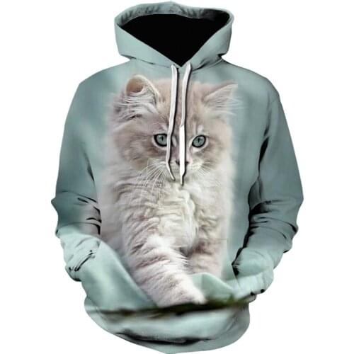 2021 new arrival Streetwear 3D Printed Hoodies Women Sweatshirts Autumn Long Sleeve Harajuku Hoodie animal Cute Cat Pullover 6XL