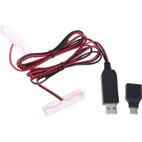 1m USB Type C to Dual LR6 AA Battery Eliminator Power Supply Cable for LED Light 270B
