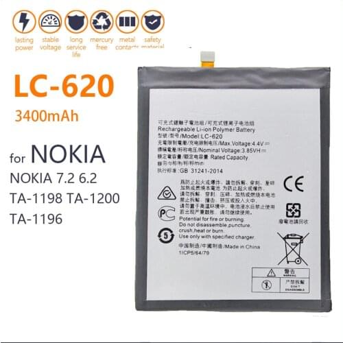 100% Genuine LC-620 Battery For Nokia 6.2 7.2 TA-1198 TA-1200 TA-1196 3500mAh Mobile Phone High Quality New Batteria Batteries