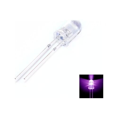 100pcs Super Bright 5mm Round UV/ Purple Led Emitting Diode F5 LED light for DIY lights