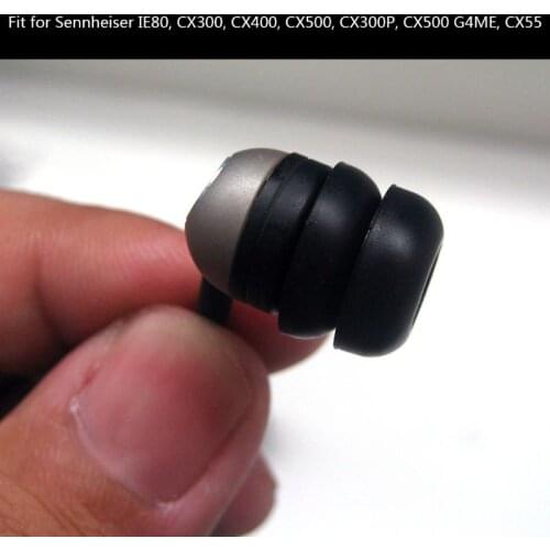 3 Pairs Earphone Tips In Ear Earbuds Case Soft Silicone Ear Replacement Headphone Accessories for sennheiser IE80 CX400