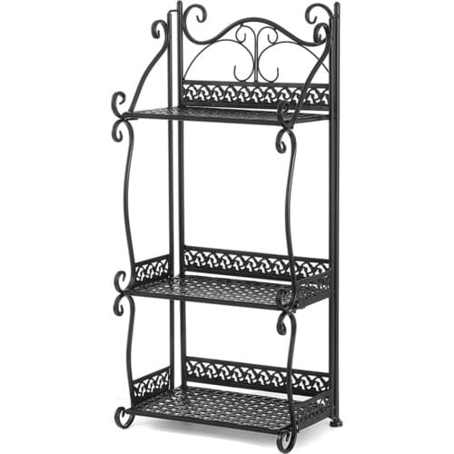 3 Colors Nordic Style 3 Tiers Folding Iron Kitchen Organizer Multi-use Bathroom Bedroom Rack Standing Book Shelf Home Decor