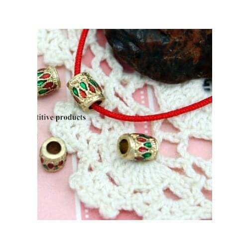 5pcs Petals Bead Caps Enamel Cloisonne Metal Golden Plated Jewelry Findings For Bracelet spacer Jewelry Making DIY fdg4