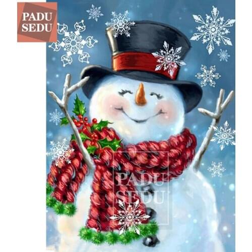 5D Diamond Painting Full Set Round Diamond Embroidery Snowman Pictures Of Rhinestones Mosaic Christmas Decor Room Children Gifts