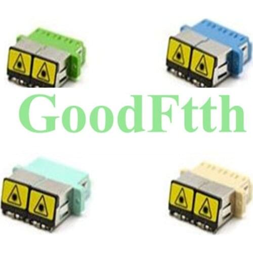 Fiber Adapter Adaptor Coupler LC-LC Quad with Shutter Cover GoodFtth 100pcs/lot