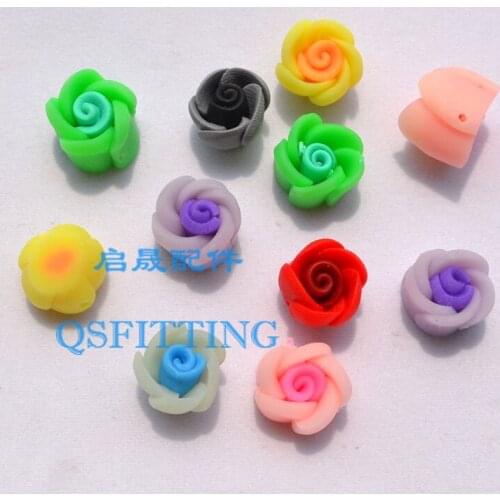 Free shipping!!DIY accessories,12MM polymer clay flowers,mix color bud,ceramic flowers