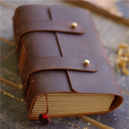 Travel Diary, Retro Originality, Handmade Custom Notepad, Stationery 100% Leather Handbook Notebook