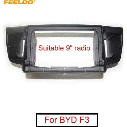 FEELDO 2Din Car DVD Radio Dash Frame Fascia for BYD F3 2005-2013 9" Big Screen Stereo Panel Bezel Trim Face Plate Kit #FD1773