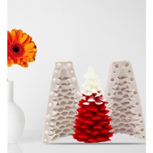 Christmas Tree Shape Candle Mold 3D Silicone Multi-use Portable Scented Mold Gypsum Aromatherapy Candle Mold for Handicraft hot