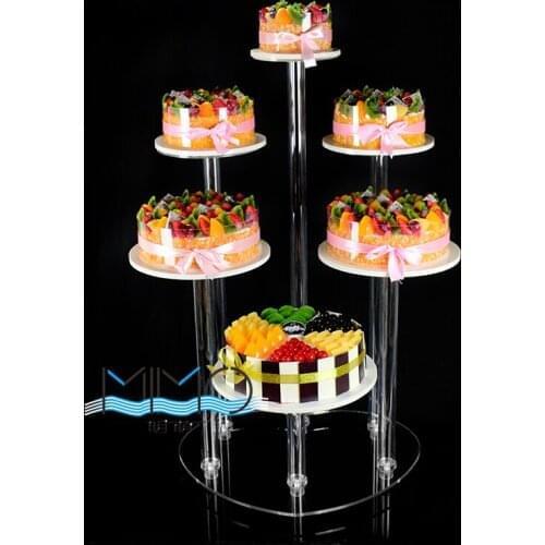Hot 6 tiers Crystal Wedding cake Stand Wedding Decoration Table Centerpiece