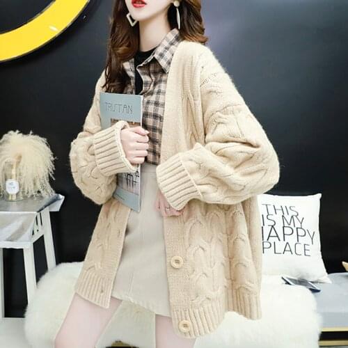 Cardigan Women Long Warm Solid Six Colors Single Breasted Pockets Comfortable Fashion Korean Style Casual All-match Simple Chic
