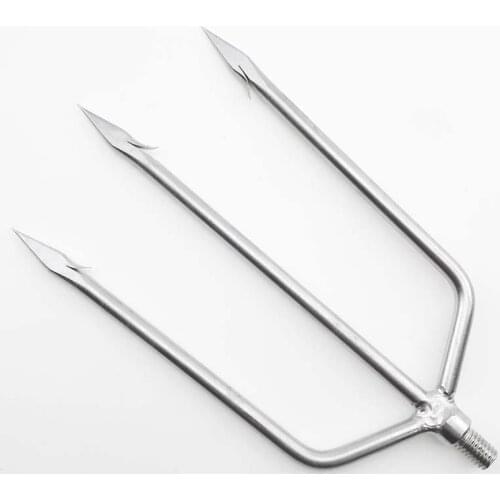 Fishing Spear 3 Prong Spearhead Fork Harpoon Tip with Barbs Diving Spear Gun Head Fishing Tackle Tools Stainless Steel