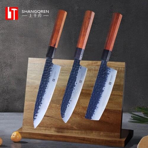 Kitchen Knives 8 Inch Japanese Chef 5Cr15Mov 3 layer composite steel Meat Cleaver Slicer Santoku Cutter Set Octagonal handle