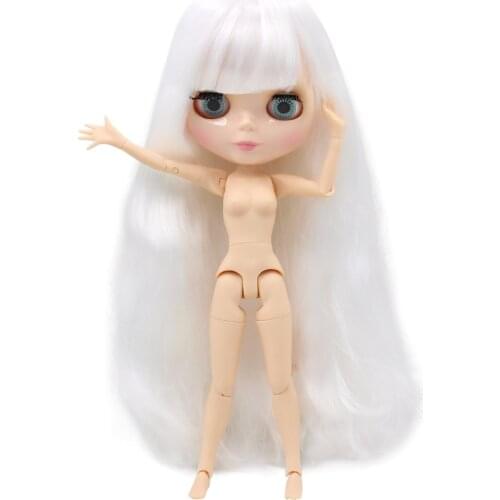 ICY DBS Blyth doll long white hair joint body bjd natural skin 1/6 toy 30cm