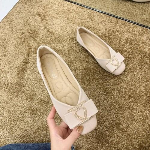 Spring And Autumn Best-selling Fashion Slip-On Simple And Elegant Temperament Charm Solid Color Square Toe Flat Shoes W33-23