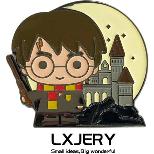 LXJERY Cartoon Magician Wizard Enamel Pin Badge On Backpack Funny Brooch Pins For Clothes Broche For Women Girl Schoolbag