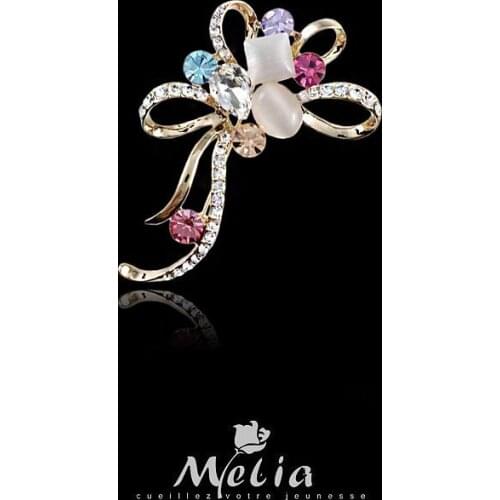 Melia fashion accessories female personality rhinestone flower brooch elegant brooch elegant pins