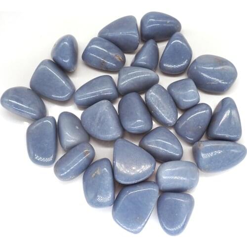 Natural Blue Angelite Tumbled Stone Healing Crystal Quartz Mineral Specimen Bulk Energy Gemstone Decor For DIY Jewelry Making