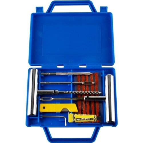 New Auto Tire Repair Kit Motorcycle Bike Tyre Puncture Repair Kit Emergency Heavy Duty Tubeless Plug Set Professional Portable