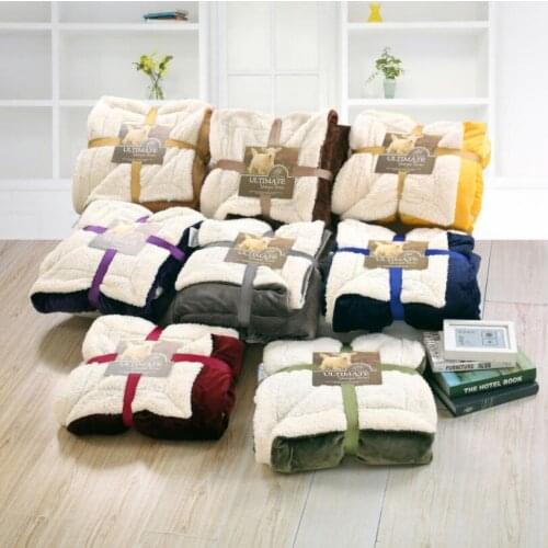 New 2018 Sherpa Double layer Weighted Blanket Thick Soft Throw Blanket on Sofa Bed Plane Travel Plaids Adult Home Textile Cobe