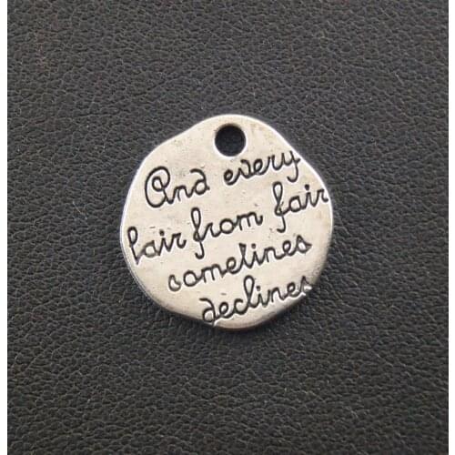 20 pcs Silver Color Letter Inspirate Charms DIY Metal Bracelet Necklace Jewelry Findings A138