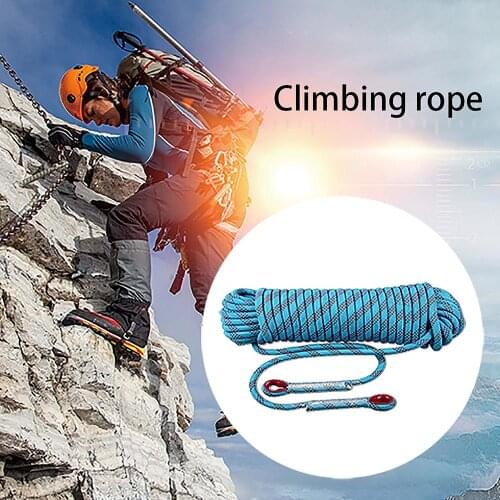 20M Professional Rock Climbing Cord Outdoor Hiking Accessories Rope 12mm Diameter 2600lbs High Strength Cord Safety Rope