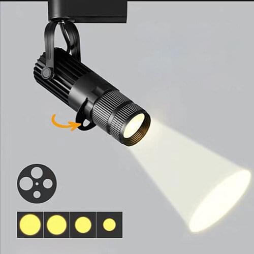 Industrial LED Projector Ceiling Light 7W 12W 15W 3W led Ceiling Lights Black White Tracking Spot Lamp 4 Logo Projector Lamp