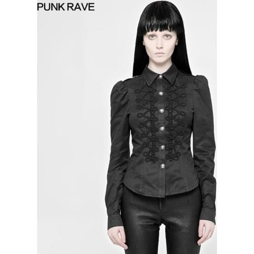 PUNK RAVE Womens Black Shirts