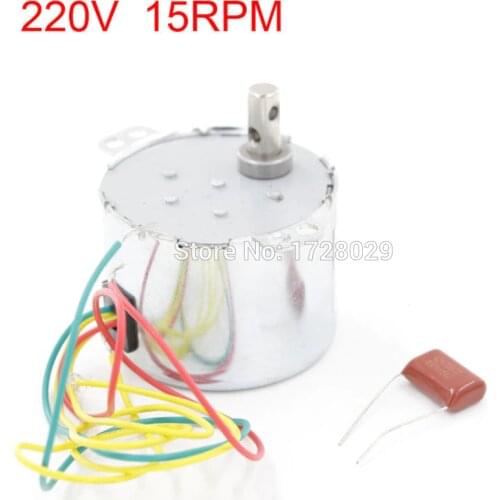 50KTYZ Motor Geared 7mm Output Shaft Diameter 15RPM 50Hz AC 220V Synchronous Gear Motor